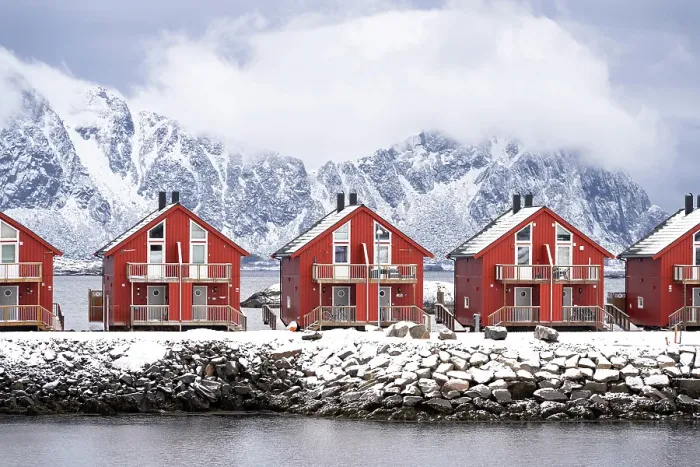 Framed Print : Red cabins (rorbu), Svolvaer, Vagan, Austagoy, Nordland, Lofoten, Norway Framed Print : Red cabins (rorbu), Svolvaer, Vagan, Austagoy, Nordland, Lofoten, Norway