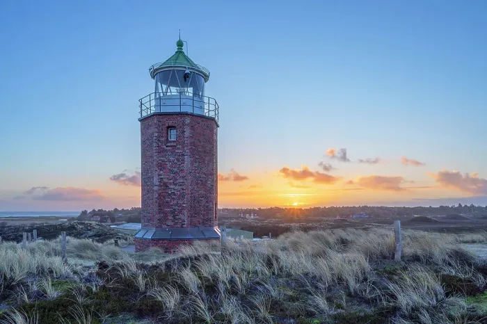 Framed Print : Red Cliff lighthouse at Kampen at sunrise, Sylt Island, North Frisian Islands, Schleswig Holstein, Germany Framed Print : Red Cliff lighthouse at Kampen at sunrise, Sylt Island, North Frisian Islands, Schleswig Holstein, Germany