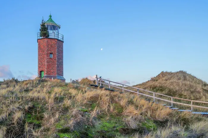 Framed Print : Red Cliff lighthouse at Kampen, Sylt Island, North Frisian Islands, Schleswig Holstein, Germany