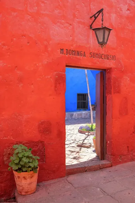Framed Print : Red doorway of Monastery of Santa Catalina de Siena, UNESCO, Arequipa, Arequipa Province, Arequipa Region, Peru Framed Print : Red doorway of Monastery of Santa Catalina de Siena, UNESCO, Arequipa, Arequipa Province, Arequipa Region, Peru