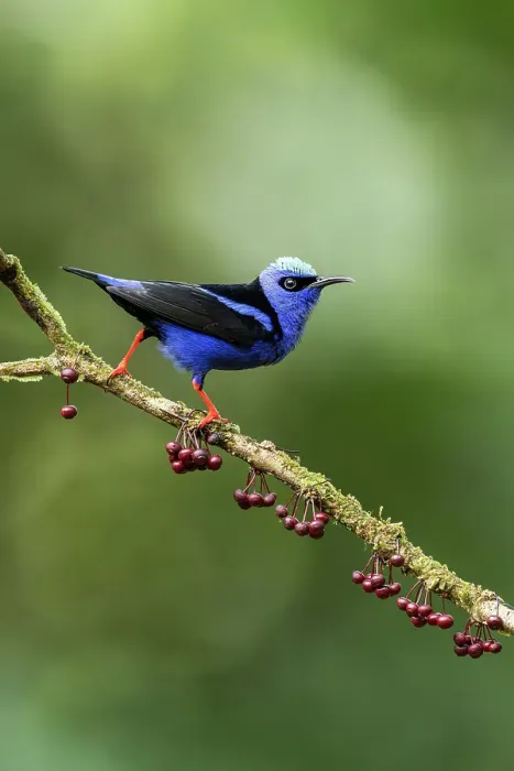 Framed Print : Red-legged Honeycreeper (Cyanerpes cyaneus), male, Lowland rainforest, Costa Rica Framed Print : Red-legged Honeycreeper (Cyanerpes cyaneus), male, Lowland rainforest, Costa Rica
