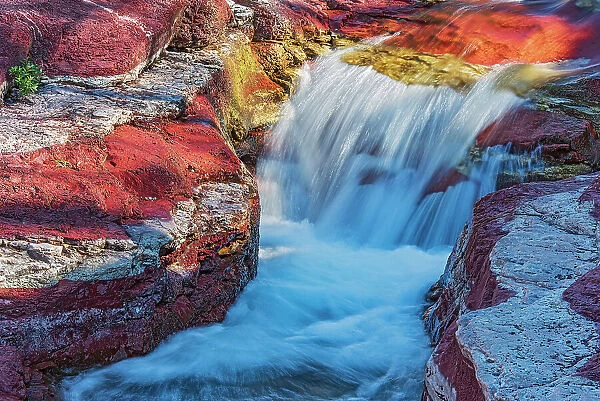 Red Rock Creek meanders through Red Rock Canyon Waterton Lakes National Park, Alberta, Canada