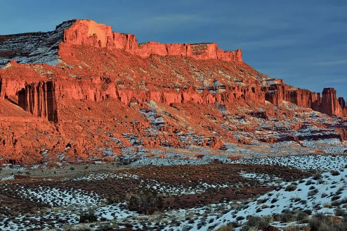 Framed Print : Red rock formations with snow in winter near sunset, Colordao Riverway Recreation Area, Utah, USA Framed Print : Red rock formations with snow in winter near sunset, Colordao Riverway Recreation Area, Utah, USA