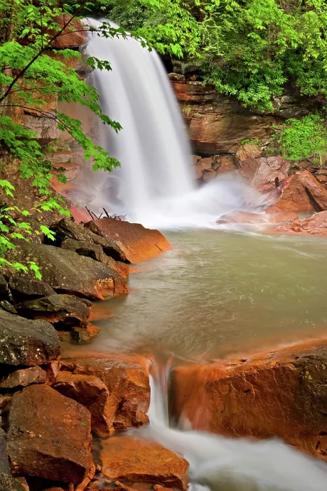Framed Print : Red rocks at Douglas Falls, Thomas, West Virginia, USA Framed Print : Red rocks at Douglas Falls, Thomas, West Virginia, USA
