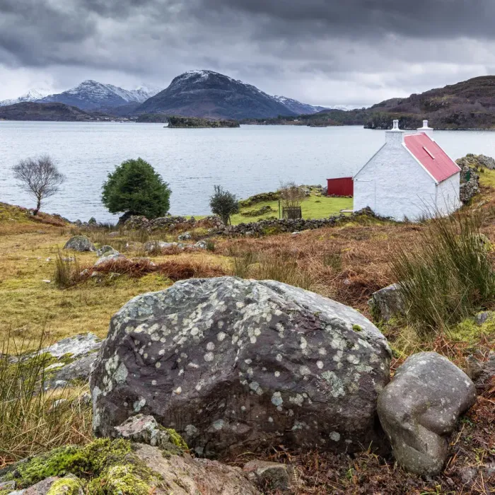 Framed Print : Red roofed croft, Applecross, Scotland Framed Print : Red roofed croft, Applecross, Scotland