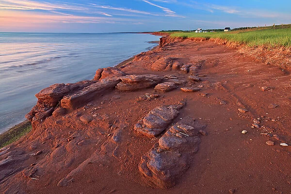 Red sand and bluffs along the Northumberland Strait Campbelton, Prince Edward Island, Canada