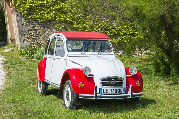 Red and White 2CV, Provence, France
