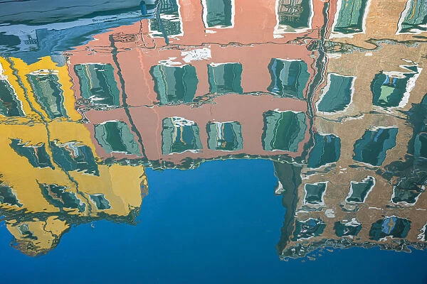 Reflected buildings, Dorsoduro, Venice, Veneto, Italy