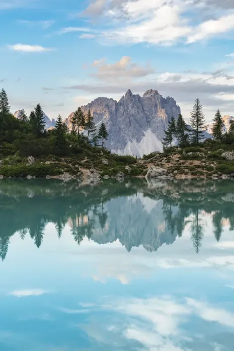 Framed Print : Reflection of Cadini di Misurina on Sorapis Lake in summer. Cortina d Ampezzo Framed Print : Reflection of Cadini di Misurina on Sorapis Lake in summer. Cortina d Ampezzo