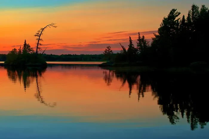 Framed Print : Reflection on Lac des Sables at sunset Belleterre, Quebec, Canada Framed Print : Reflection on Lac des Sables at sunset Belleterre, Quebec, Canada