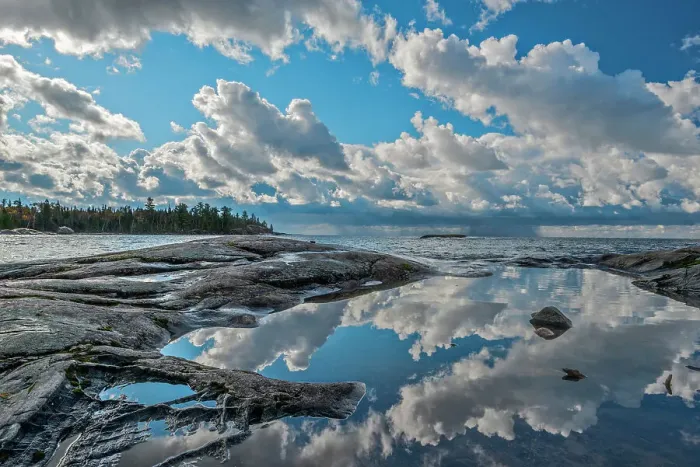 Framed Print : Reflections at Katherine Cove, Lake Superior, Ontario, Canada Framed Print : Reflections at Katherine Cove, Lake Superior, Ontario, Canada