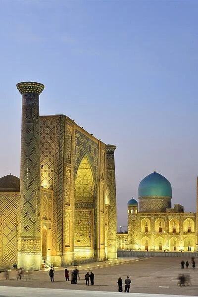 The Registan square and Ulugh Beg Madrasah. A Unesco World Heritage Site, Samarkand