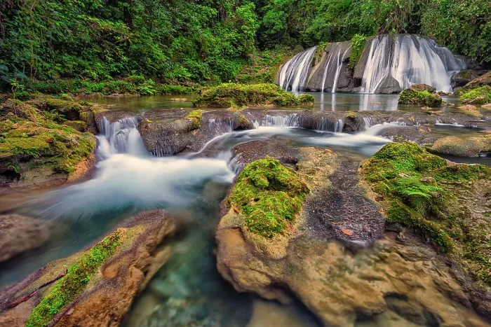 Framed Print : Reich Falls (also known as Reach Falls on the Driver's River near Port Antonio, Jamaica)