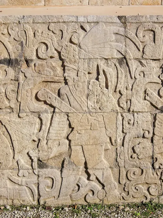 Framed Print : Relief at The Great Ball Game Court, Chichen Itza, Yucatan State, Mexico