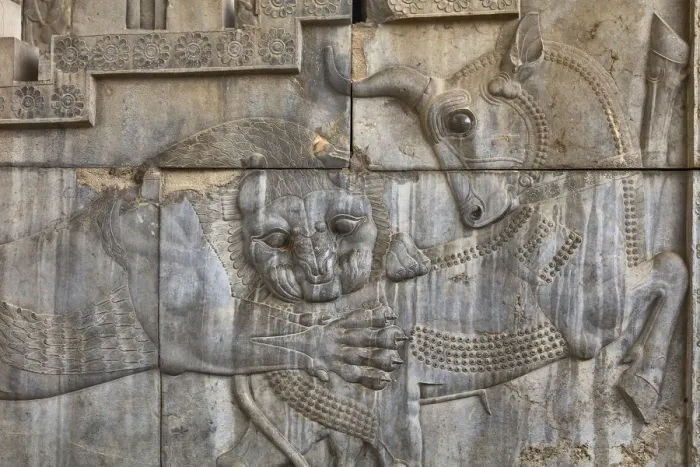 Framed Print : Relief on staircase, Apadana Palace, Persepolis, ceremonial capital of Achaemenid Empire Framed Print : Relief on staircase, Apadana Palace, Persepolis, ceremonial capital of Achaemenid Empire