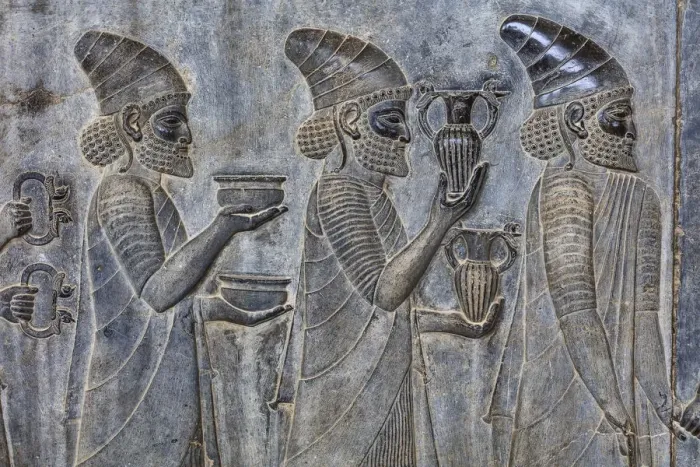 Framed Print : Relief on staircase, Apadana Palace, Persepolis, ceremonial capital of Achaemenid Empire Framed Print : Relief on staircase, Apadana Palace, Persepolis, ceremonial capital of Achaemenid Empire