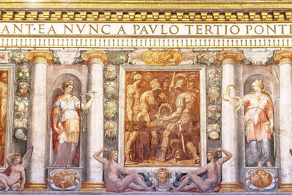 Religious fresco inside the mausoleum of Castel Sant Angelo, Rome, Lazio, Italy