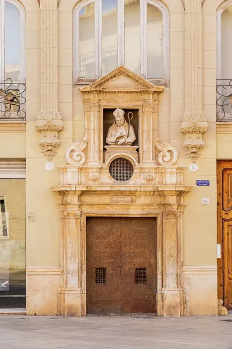 Framed Print : Religious icon above a door in Valencia, Spain