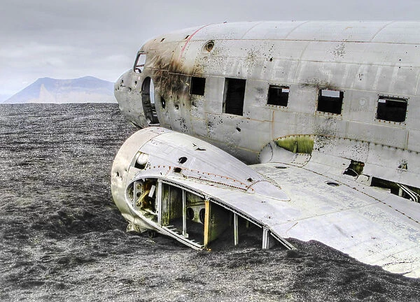 Remains of the crashed in 1974 US Navy plane, Solheimasandur, Iceland