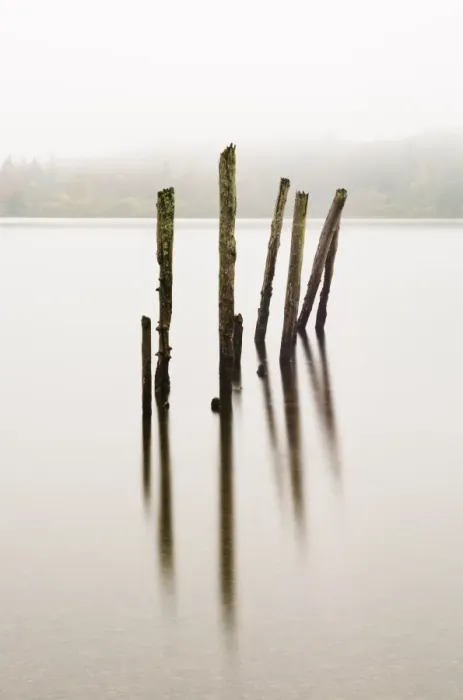 Framed Print : Remains of the old jetty, Derwentwater, Cumbria, UK