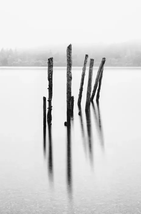 Framed Print : Remains of the old jetty, Derwentwater, Cumbria, UK Framed Print : Remains of the old jetty, Derwentwater, Cumbria, UK