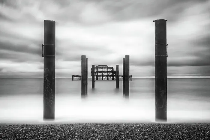 Framed Print : Remains of the West Pier, Brighton, East Sussex, England Framed Print : Remains of the West Pier, Brighton, East Sussex, England