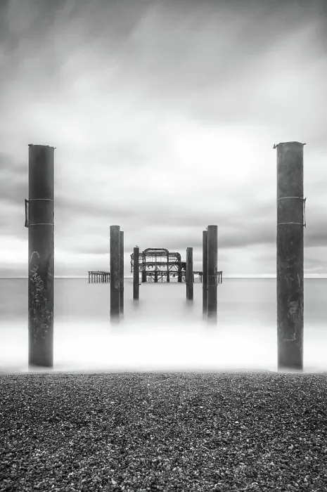 Framed Print : Remains of the West Pier, Brighton, East Sussex, England Framed Print : Remains of the West Pier, Brighton, East Sussex, England