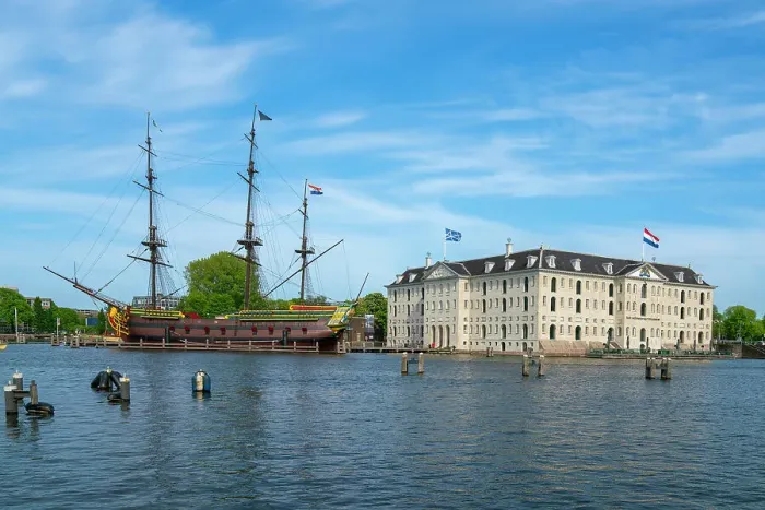 Framed Print : Replica of The Amsterdam moored in Amstel river and National Maritime Museum, Community Marineterrein, Amsterdam, Netherlands Framed Print : Replica of The Amsterdam moored in Amstel river and National Maritime Museum, Community Marineterrein, Amsterdam, Netherlands