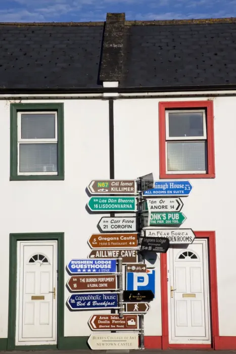 Framed Print : Republic of Ireland, County Clare, Ballyvaughan, Signpost Framed Print : Republic of Ireland, County Clare, Ballyvaughan, Signpost