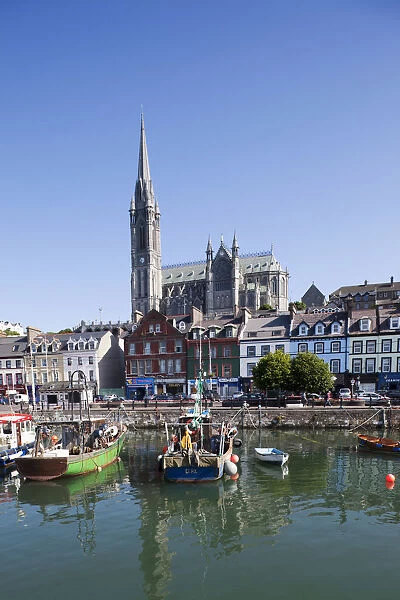 Republic of Ireland, County Cork, Cobh Harbour and St. Colmans Cathedral
