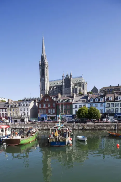 Framed Print : Republic of Ireland, County Cork, Cobh Harbour and St. Colmans Cathedral Framed Print : Republic of Ireland, County Cork, Cobh Harbour and St. Colmans Cathedral