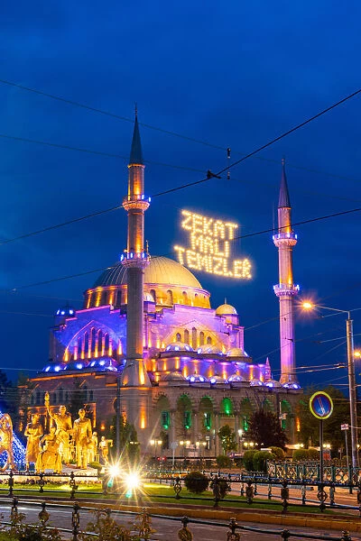 Resadiye mosque in ramadam period at twilight. Eskisehir, Anatolia region, Turkey