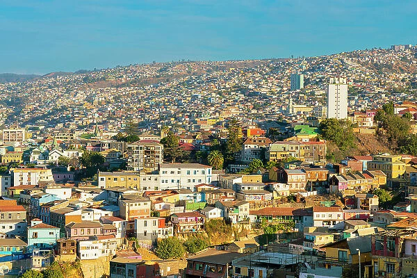 Residential buildings in Valparaiso, Valparaiso Province, Valparaiso Region, Chile