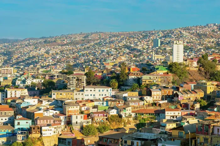 Framed Print : Residential buildings in Valparaiso, Valparaiso Province, Valparaiso Region, Chile Framed Print : Residential buildings in Valparaiso, Valparaiso Province, Valparaiso Region, Chile