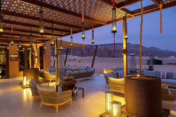 Restaurant at the Banyan Tree resort, Ashar Valley, Al-Ula, Medina Province, Saudi Arabia
