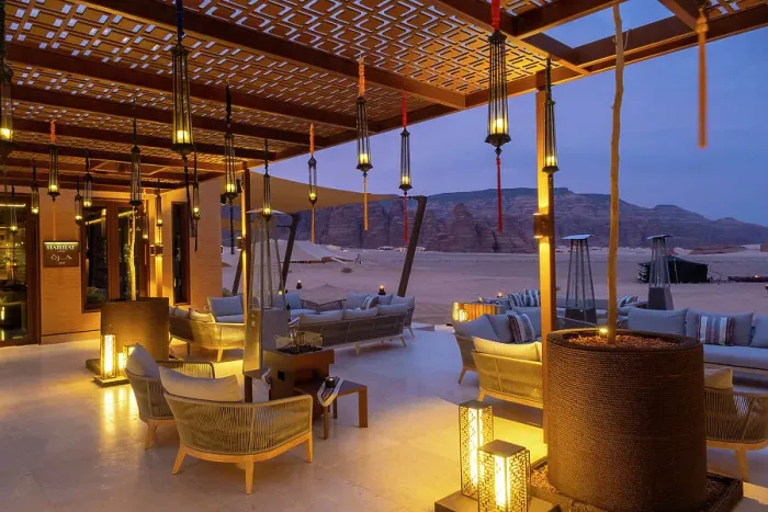 Framed Print : Restaurant at the Banyan Tree resort, Ashar Valley, Al-Ula, Medina Province, Saudi Arabia Framed Print : Restaurant at the Banyan Tree resort, Ashar Valley, Al-Ula, Medina Province, Saudi Arabia