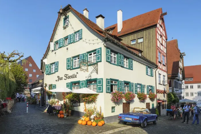 Framed Print : Restaurant Forelle at Fischerviertel District, Ulm an der Donau, Baden-Wurttemberg, Germany Framed Print : Restaurant Forelle at Fischerviertel District, Ulm an der Donau, Baden-Wurttemberg, Germany