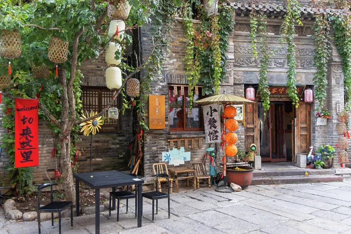 Framed Print : Restaurant in Gubei Water Town, Simatai, Beijing, China