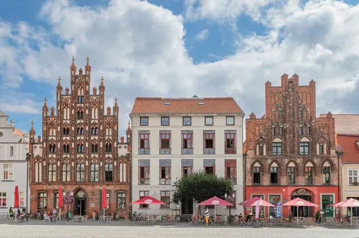 Framed Print : Restaurant at the market square, Greifswald, Bay of Greifswald, Pomerania, Mecklenburg-Western Pomerania, Germany Framed Print : Restaurant at the market square, Greifswald, Bay of Greifswald, Pomerania, Mecklenburg-Western Pomerania, Germany
