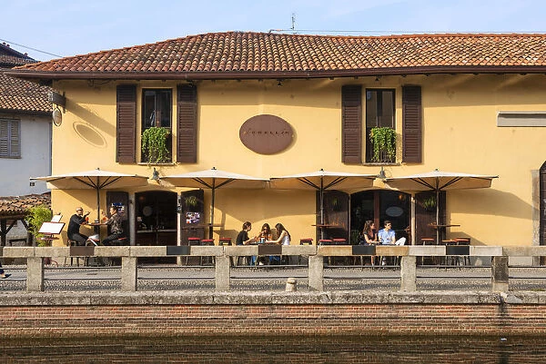 Restaurant at Naviglio Grande, Milan, Lombardy, Italy