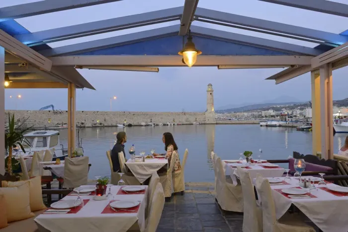 Framed Print : Restaurant of the waterfront, Rethimno, Crete, Greece, Europe Framed Print : Restaurant of the waterfront, Rethimno, Crete, Greece, Europe