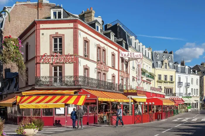 Framed Print : Restaurants on the promenade at Trouville-sur-Mer, Calvados, Normandy, France Framed Print : Restaurants on the promenade at Trouville-sur-Mer, Calvados, Normandy, France