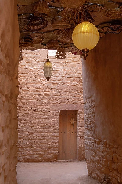 Restored buildings and streets in the Old town of Al-Ula, Medina Province, Saudi Arabia