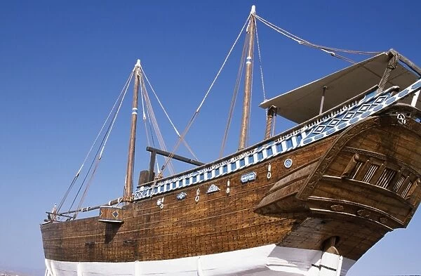 The restored dhow Fatah Al Khair is preserved at an