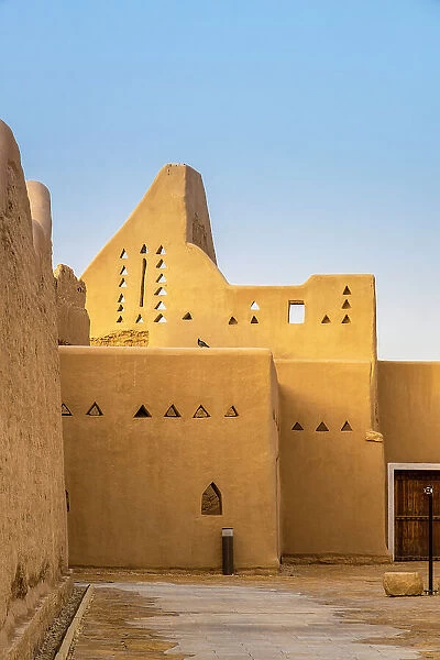 Restored mud brick buildings, At-Turaif World Heritage Site, Diriyah, Riyadh, Saudi Arabia