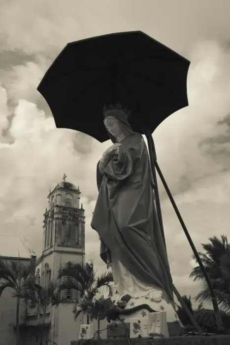 Framed Print : Reunion Island, Piton Ste-Rose, Notre Dame des Laves church, Virgin Mary, (La Vierge Framed Print : Reunion Island, Piton Ste-Rose, Notre Dame des Laves church, Virgin Mary, (La Vierge