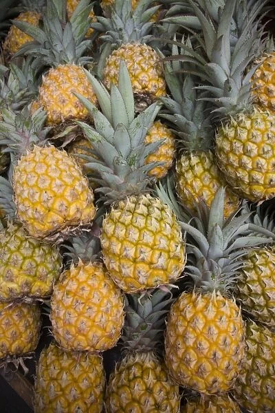 Reunion Island, St-Paul, Seafront Market, pineapples