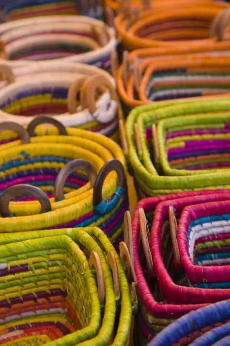 Framed Print : Reunion Island, St-Pierre, Covered Market, Reunion-made bags for sale Framed Print : Reunion Island, St-Pierre, Covered Market, Reunion-made bags for sale