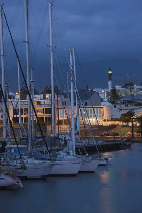 Framed Print : Reunion Island, St-Pierre, yacht harbor
