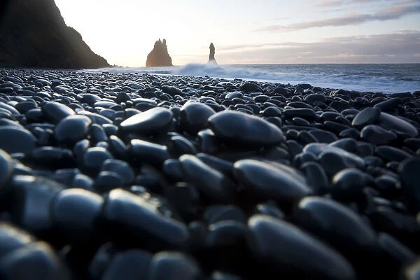 Reynisdrangar rock formations & black beach, Vik, Iceland
